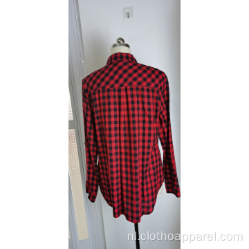 Groothandel dames rode en zwarte geruite hemden